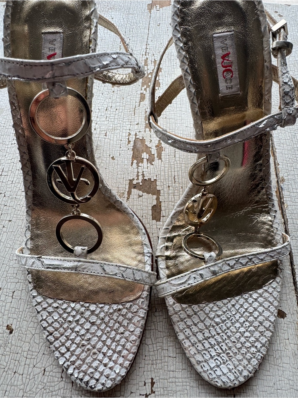 Vintage VJC (Versace Jeans Couture) Heeled Sandals – Made in Italy 🇮🇹 - Picture 2 of 6